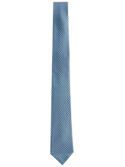 Gancini Pattern Silk Tie Blue - SALVATORE FERRAGAMO - BALAAN 2