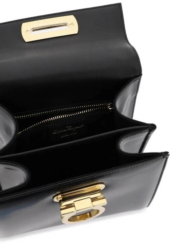 Iconic Top Handle Small Tote Bag Black - SALVATORE FERRAGAMO - BALAAN 5