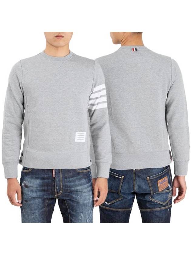 4 Bar Loopback Jersey Sweatshirt Light Grey - THOM BROWNE - BALAAN 2