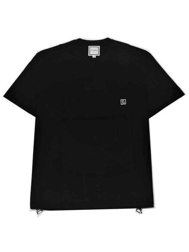 Men's String Detail Short Sleeve T-Shirt Black - WOOYOUNGMI - BALAAN 2