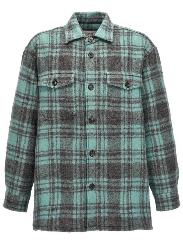 Paris check button up overshirt - AMI - BALAAN 1