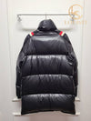 Used luxury goods Lewis It 1 Moncler black mancora three stripe big logo padded jumper - MONCLER - BALAAN 5