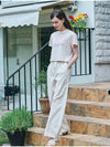 Linen Banding Wide Pants Ivory - METAPHER - BALAAN 5