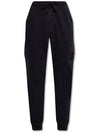 Waffen Patch Cotton Fleece Track Pants Black - STONE ISLAND - BALAAN 1