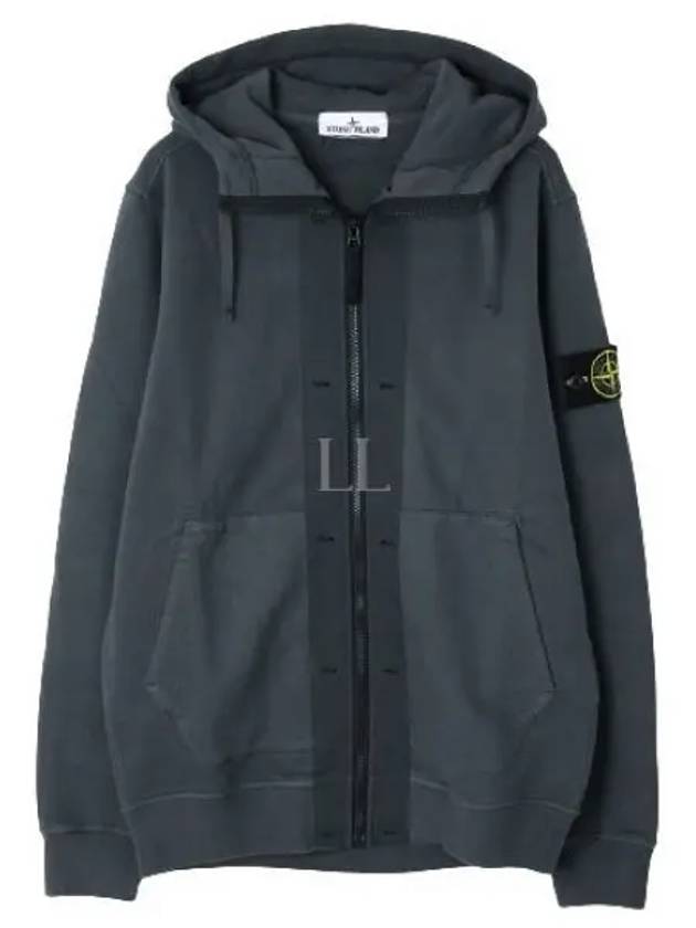 Wappen Patch Cotton Fleece Zip Up Hoodie Lead Gray - STONE ISLAND - BALAAN 2