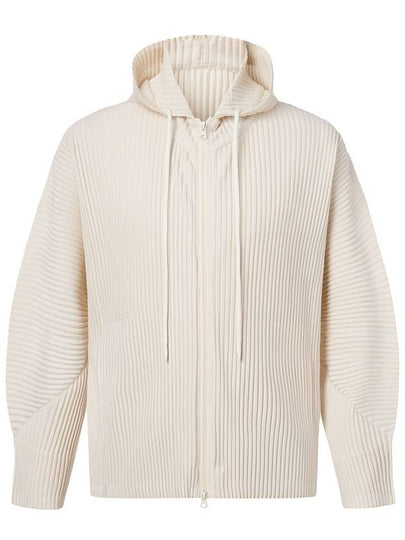 Men s two way pleated hooded zip up outerwear ivory - MONPLISSE - BALAAN 2