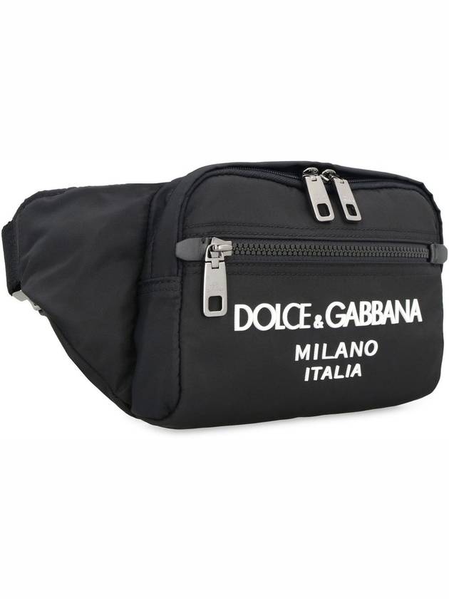 Logo Rubberized Nylon Small Belt Bag Black - DOLCE&GABBANA - BALAAN 4