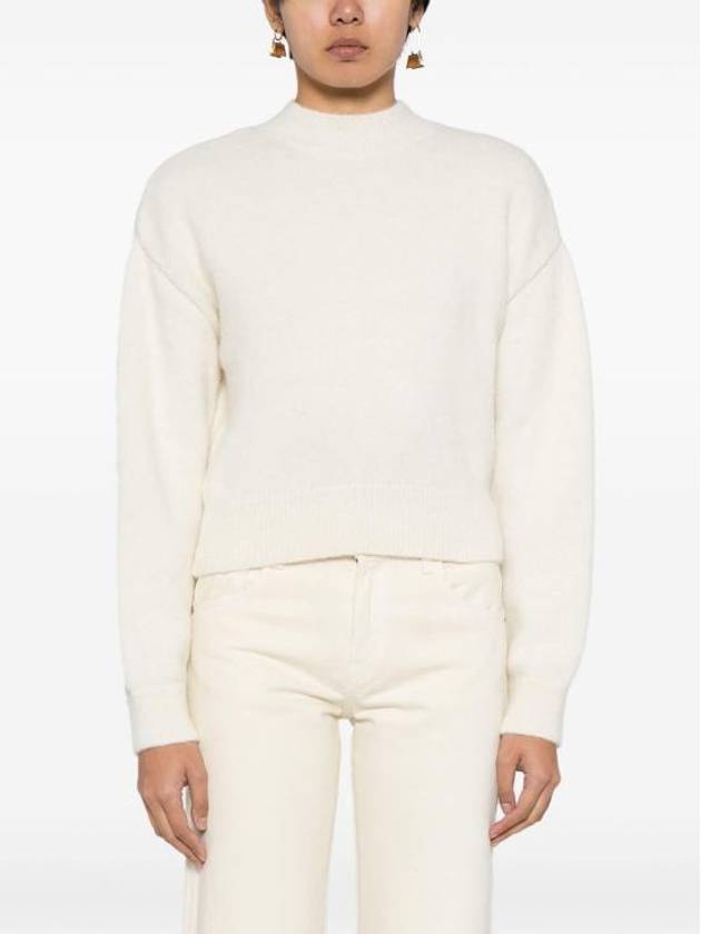 Intarsia Knit Logo Crew Neck Knit Top Ivory - JACQUEMUS - BALAAN 6