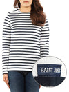 Women's Meridame II Striped Long Sleeve T-Shirt Neige Marine - SAINT JAMES - BALAAN 2