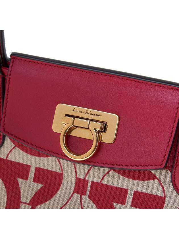 Gancini Monogram Small Tote Bag Red - SALVATORE FERRAGAMO - BALAAN 9