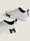 Bouncing Sneakers White Black Calfskin Suede STK - HERMES - BALAAN 4