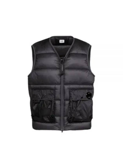 Lens Detail Zip-Up Quilted Vest Black - CP COMPANY - BALAAN 2