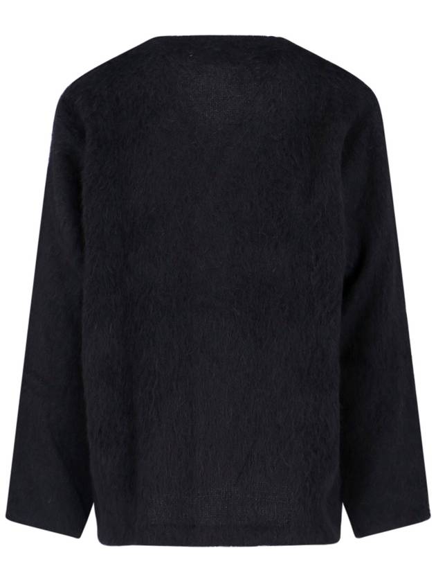 Mohair V-Neck Relaxed Fit Wool Cardigan Black - OUR LEGACY - BALAAN 4