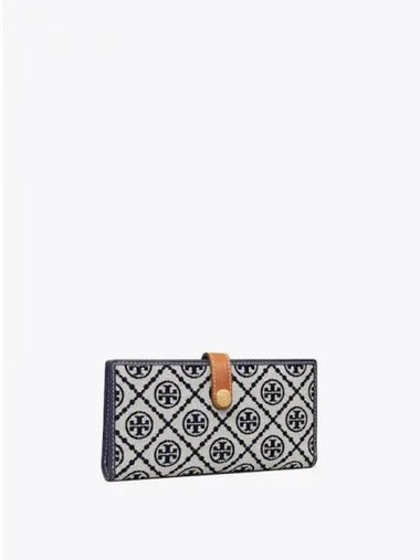 Monogram zip up slim card wallet half navy domestic product GM0024061947949 - TORY BURCH - BALAAN 1