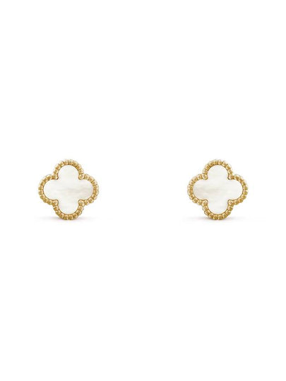 Sweet Alhambra Earrings Gold White - VANCLEEFARPELS - BALAAN 2