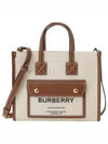 Mini Two-Tone Canvas and Leather Freya Tote Bag Natural Tan - BURBERRY - BALAAN 2