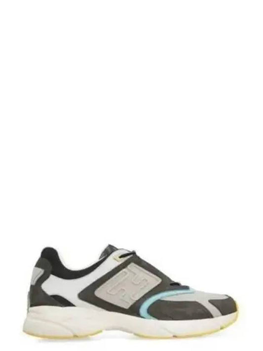 Faster Trainer Nubuck Leather Low Top Sneakers Gray - FENDI - BALAAN 2
