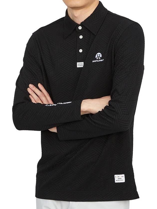 Logo Polo Long Sleeve T-Shirt Black - HORN GARMENT - BALAAN 6