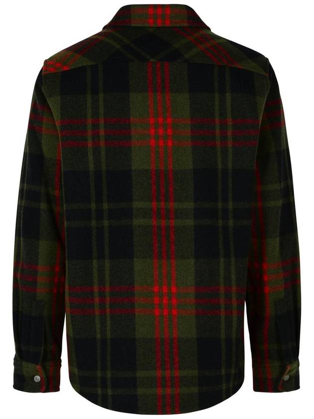 Woolrich 'Alaskan' Green Wool Blend Shirt - WOOLRICH - BALAAN 3