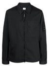 Nylon Double Weave Zipped Over Long Sleeve Shirt Black - CP COMPANY - BALAAN 2