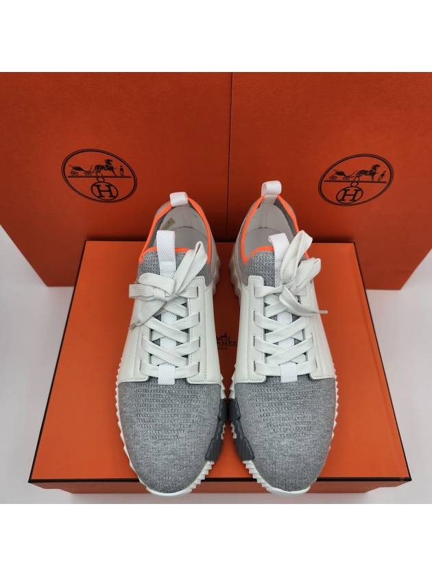 Men's Depart Low Top Sneakers Gris Blanc - HERMES - BALAAN 4