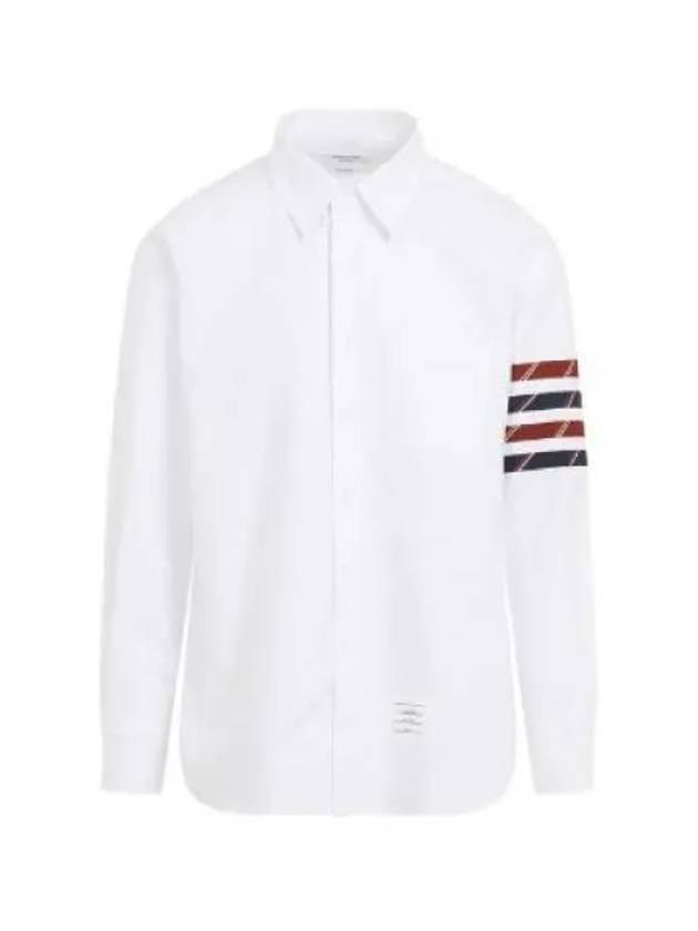 4-bar Oxford Long Sleeves Shirt White - THOM BROWNE - BALAAN 2