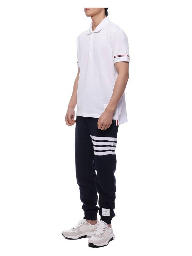 Lightweight Cotton Short Sleeve Polo Shirt White - THOM BROWNE - BALAAN 5