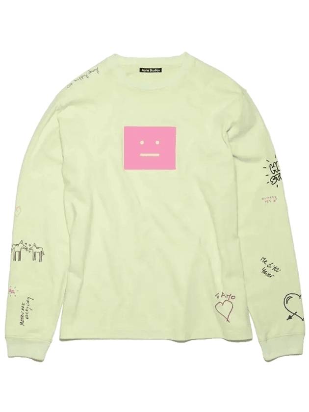 Scribble Long Sleeve T-Shirt Fluo Green - ACNE STUDIOS - BALAAN 1