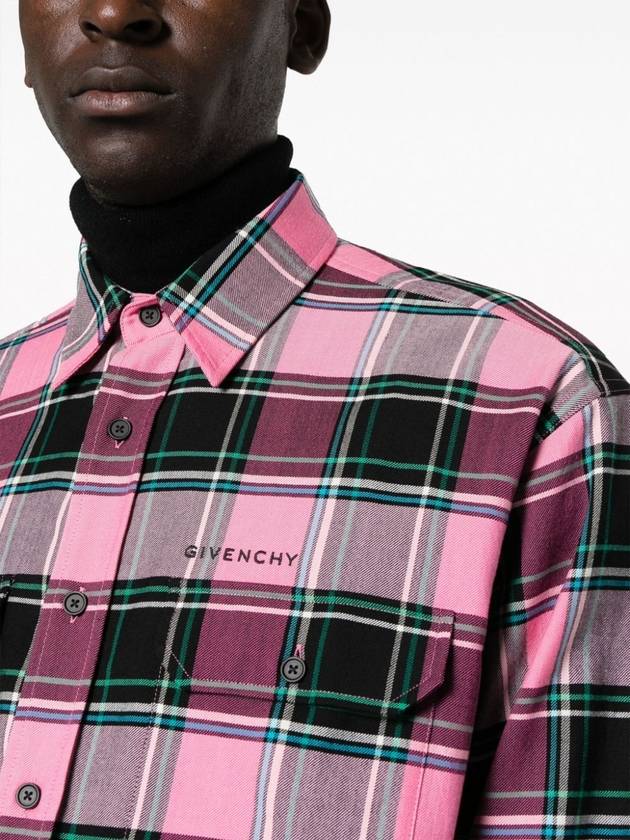 23 fw Multicolor Pink Cotton Virgin Wool Blend Check Shirt BM60Y414YY960 B0480739475 - GIVENCHY - BALAAN 6