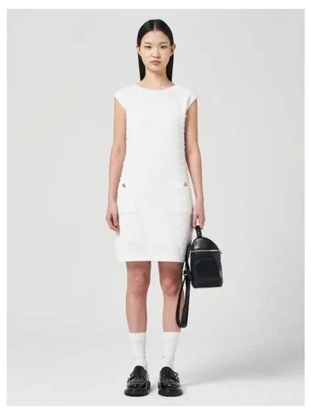 Sleeveless tweed dress white domestic product - JUUN.J - BALAAN 1