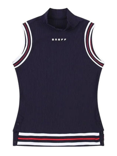 Golfwear Logo High Neck Sleeveless Navy - ONOFF - BALAAN 1