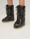 Tall Icon Drawstring LaceUp Closure Vinyl Boots Black - MOON BOOT - BALAAN 3