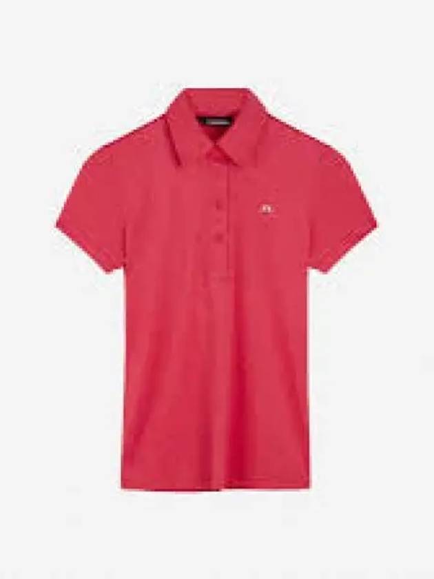 Alaya Jacquard Short Sleeve Polo Shirt Azalea - J.LINDEBERG - BALAAN 2