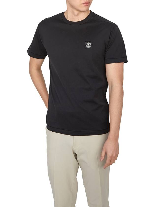 Logo Patch Short Sleeve T-Shirt Black - STONE ISLAND - BALAAN 5