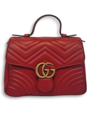 GG Marmont Matelasse Top Handle Shoulder Bag 498110 - GUCCI - BALAAN 1