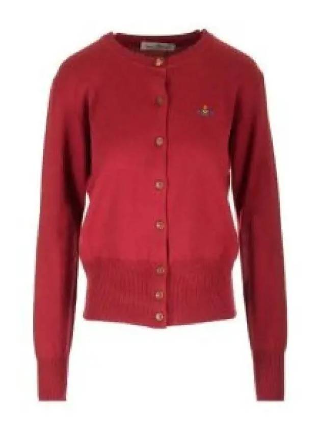 Logo Patch Cardigan Red - VIVIENNE WESTWOOD - BALAAN 2