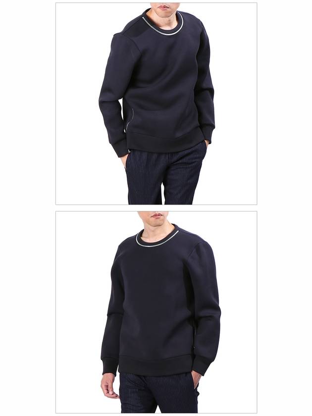 Zipper Round Neoprene Sweatshirt Navy - NEIL BARRETT - BALAAN 3