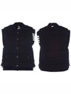 Fine Merino And Jersey Padding Reversible Vest Navy - THOM BROWNE - BALAAN 5