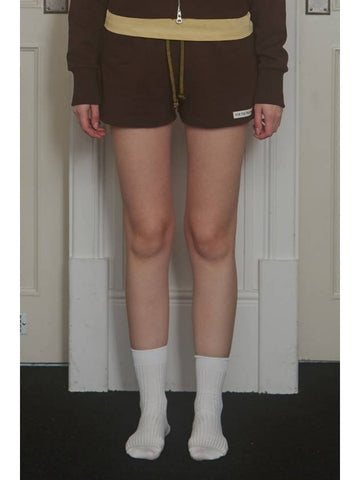 label stitch shorts brown - FOR THE WEATHER - BALAAN 1