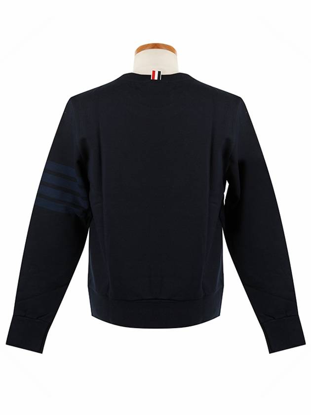 4 Bar Tonal Crew Neck Sweatshirt Navy - THOM BROWNE - BALAAN 4