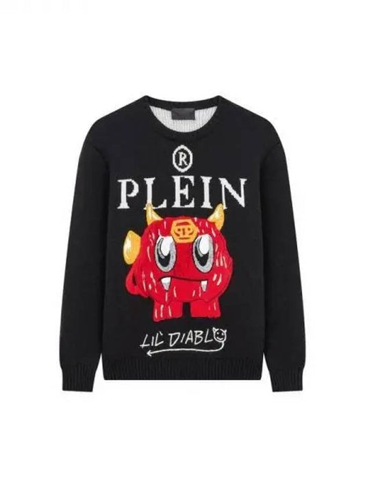 Week 20% coupon 10% men's merino wool monster knit black 270652 - PHILIPP PLEIN - BALAAN 1