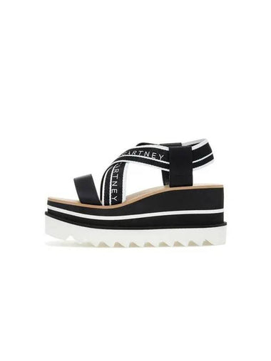 STELLA McCARTNEY SNEAK ELYSE Striped Platform Sandals Black - STELLA MCCARTNEY - BALAAN 1