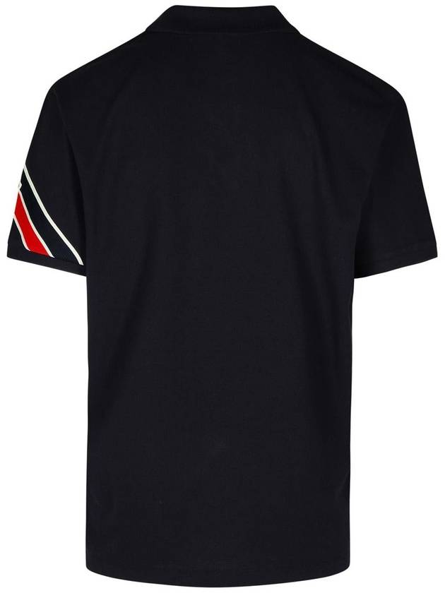 Moncler Navy Cotton Polo Shirt - MONCLER - BALAAN 3