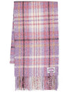 Check Print Wool Scarf Purple - ACNE STUDIOS - BALAAN 1