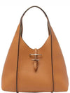 T Timeless Leather Hobo Tote Bag Brown - TOD'S - BALAAN 2