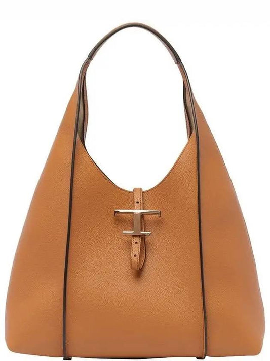 T Timeless Leather Hobo Tote Bag Brown - TOD'S - BALAAN 2