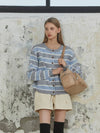 STRIPE KNIT CARDIGAN SKY BLUE - ANOETIC - BALAAN 2