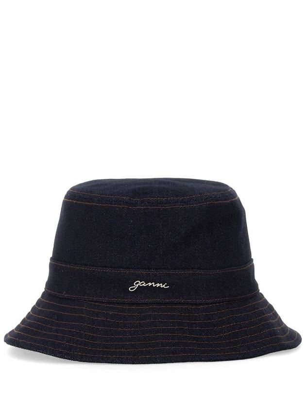 Denim Bucket Hat Black - GANNI - BALAAN 2