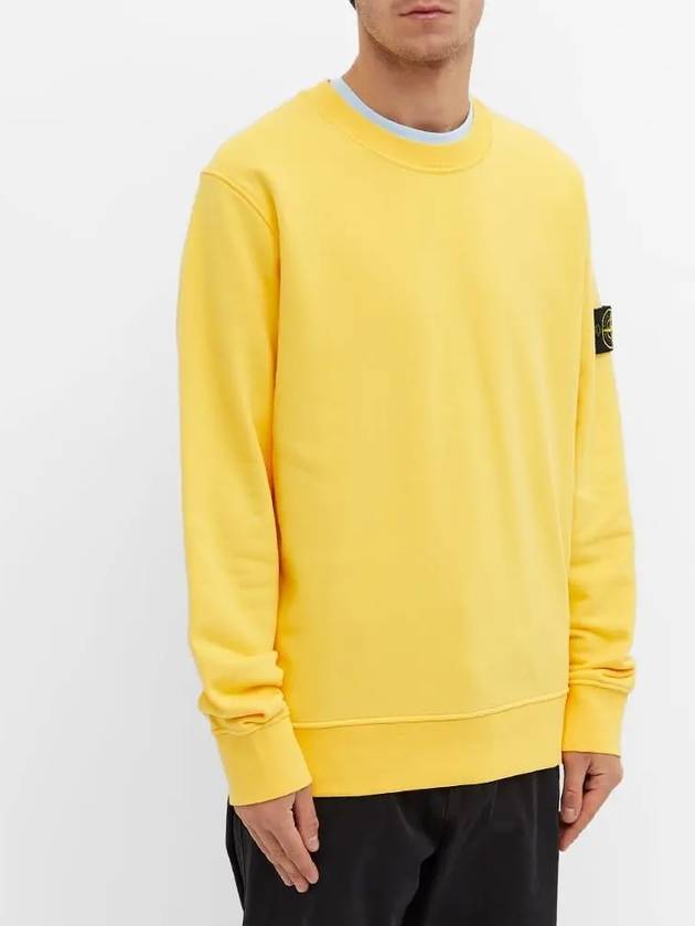 Wappen Patch Crew Neck Sweatshirt Yellow - STONE ISLAND - BALAAN 4