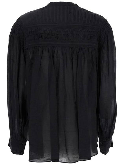 'Plalia' Black Shirt With Pleated Details In Cotton Woman - ISABEL MARANT ETOILE - BALAAN 2